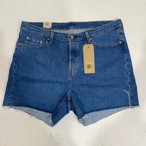 Levi’s 16W High Rise Medium/Dark Wash Jean Shorts